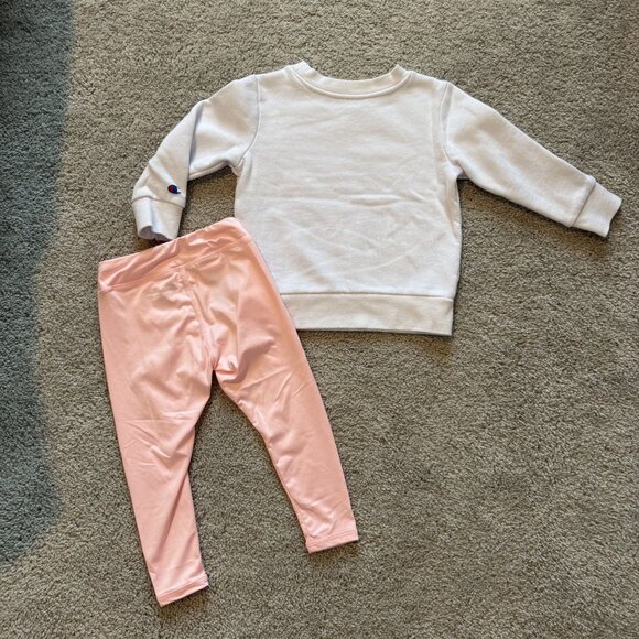 Champion Set Pink Leggings White Sweatshirt Toddler size 24 months - Picture 6 of 6